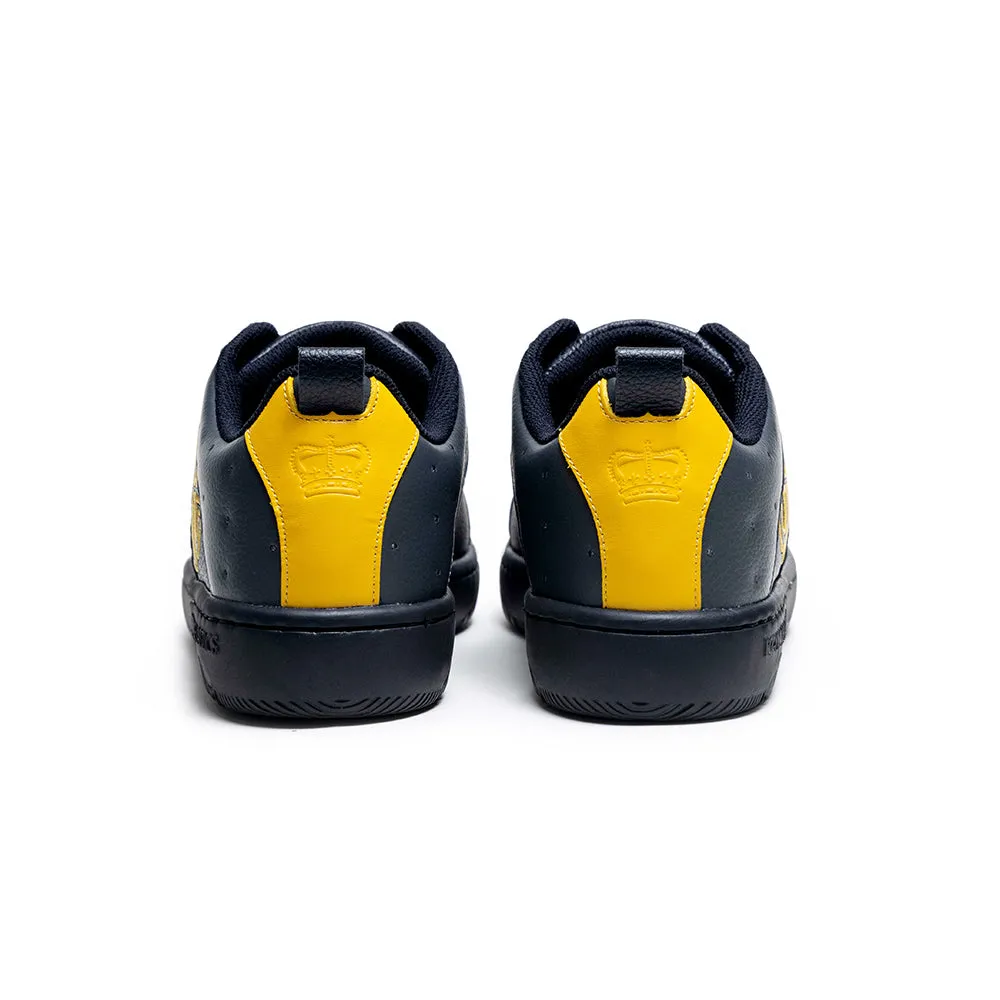 Men's Icon 2.0 Black Yellow Logo Leather Sneakers 06542-983