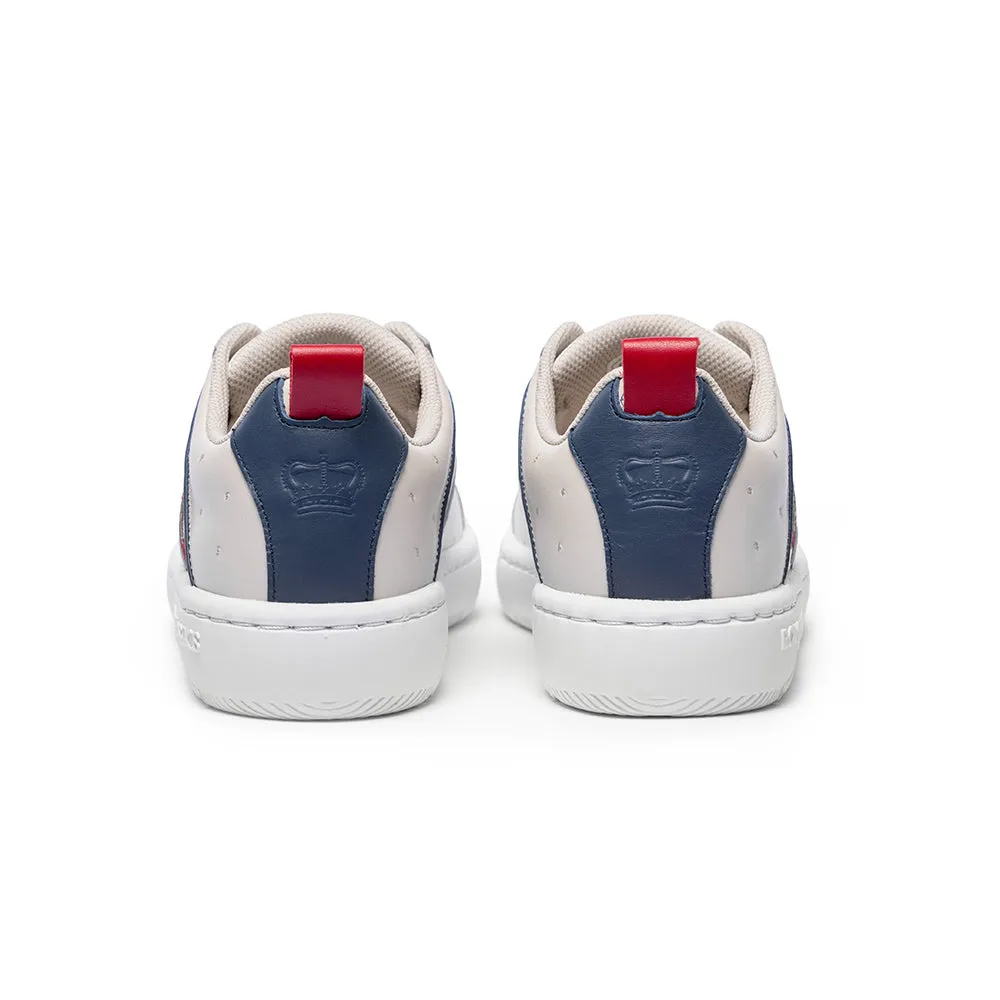 Men's Icon 2.0 White Blue Red Logo Leather Sneakers 06543-015