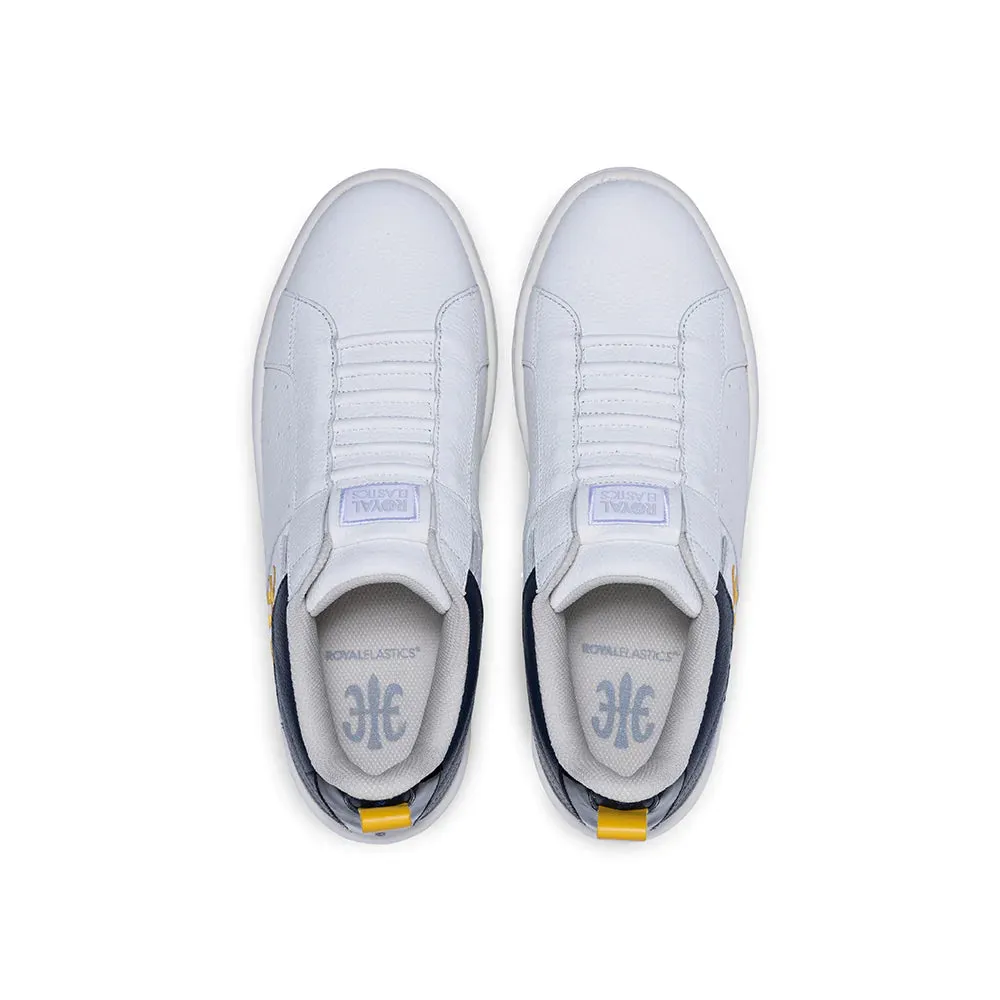 Men's Icon 2.0 White Yellow Black Logo Leather Sneakers 06523-035