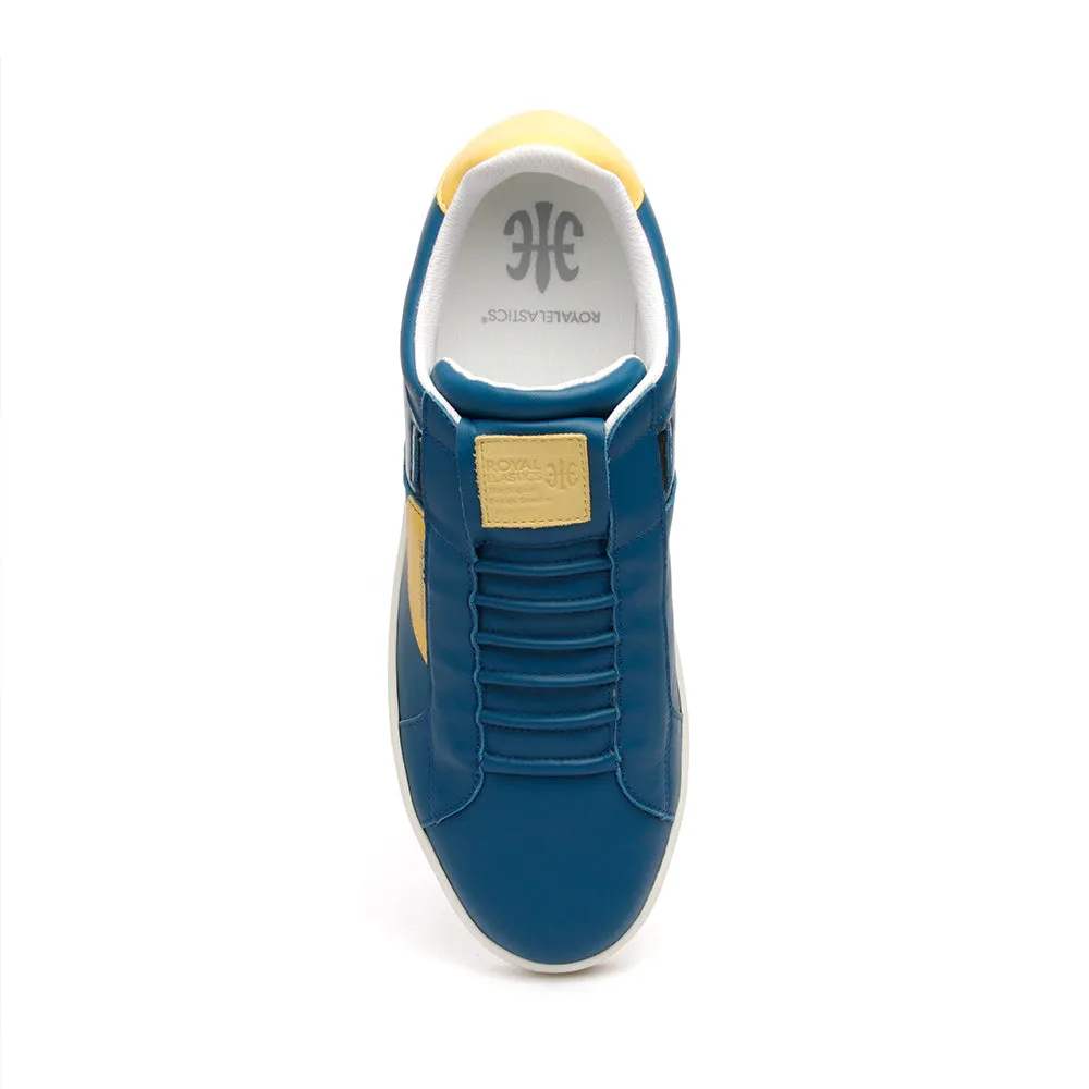 Men's Icon Dots Blue Yellow Leather Sneakers 02984-553