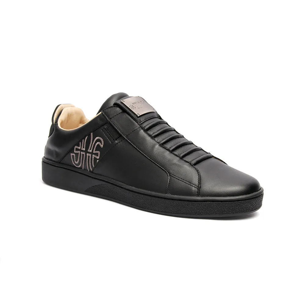 Men's Icon SBI Black Leather Sneakers 02592-999