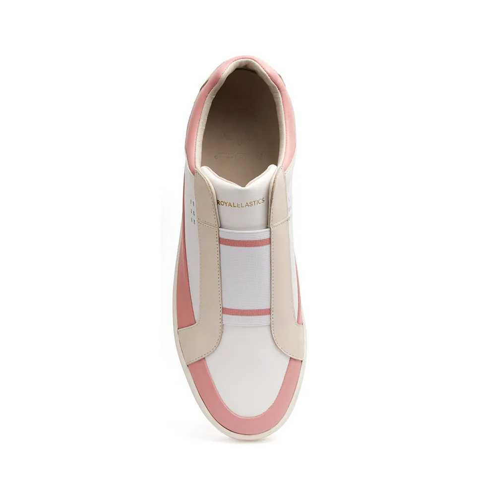 Men's King White Pink Leather Sneakers 04292-010