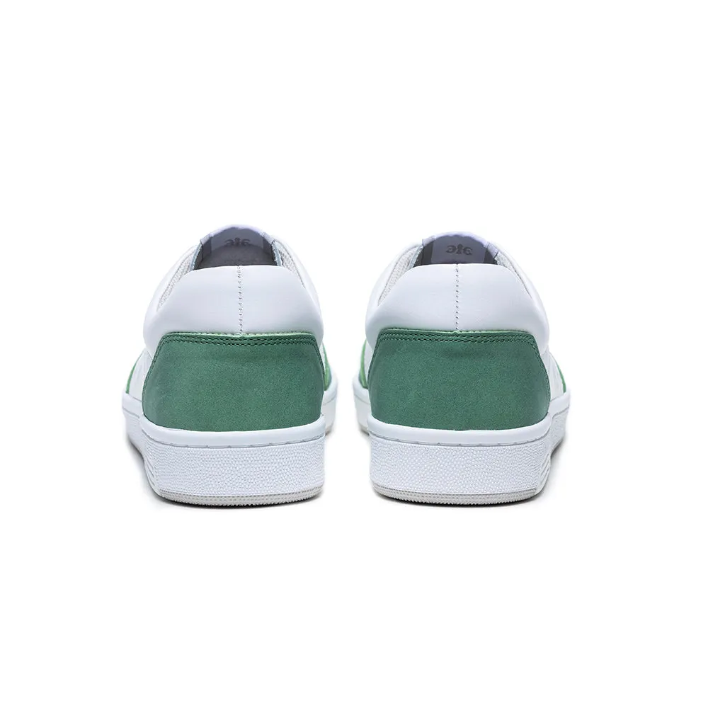 Men's Maker White Green Logo Leather Sneakers 08221-040