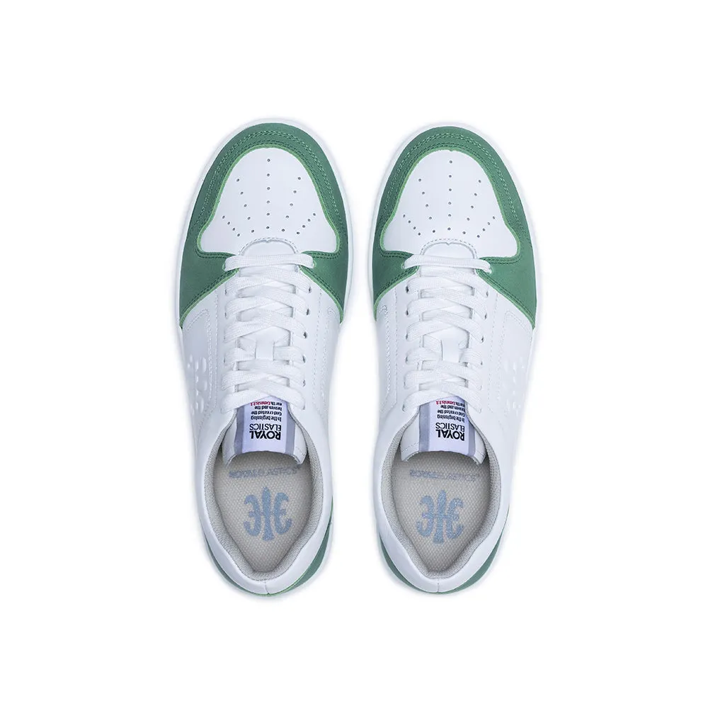 Men's Maker White Green Logo Leather Sneakers 08221-040