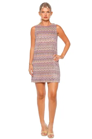 Multicolor Zig Zag Sleeveless Mini Dress