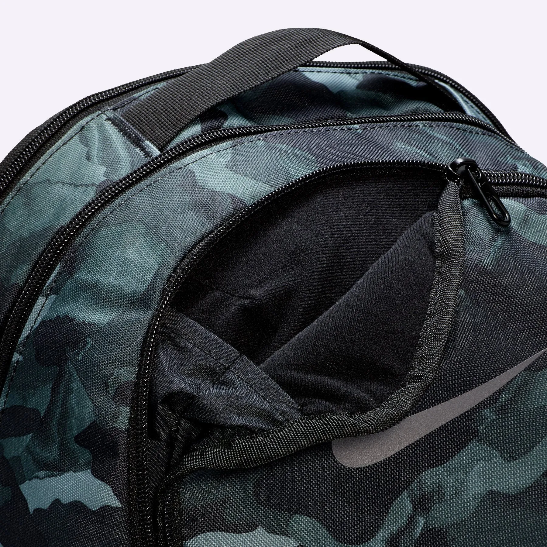 Nike - Brasilia 9.0 Printed Training Backpack - Medium - LIGHT SMOKE GREY/BLACK/METALLIC COOL GREY