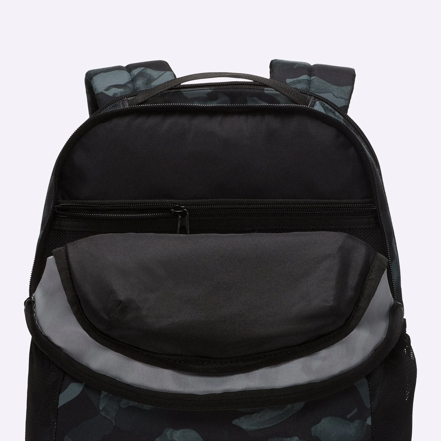 Nike - Brasilia 9.0 Printed Training Backpack - Medium - LIGHT SMOKE GREY/BLACK/METALLIC COOL GREY