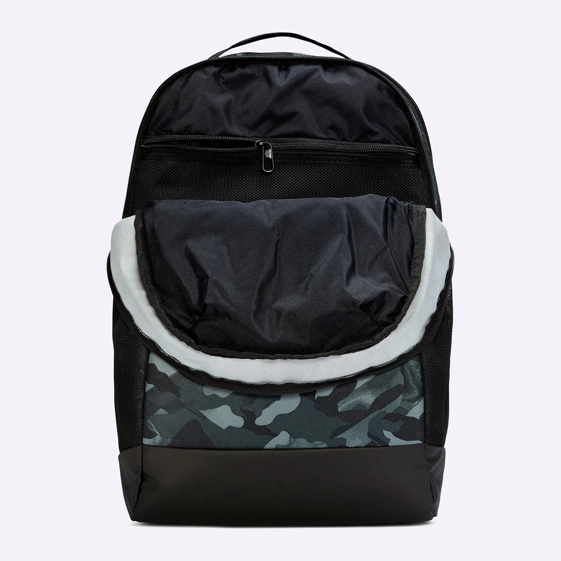 Nike - Brasilia 9.0 Printed Training Backpack - Medium - LIGHT SMOKE GREY/BLACK/METALLIC COOL GREY