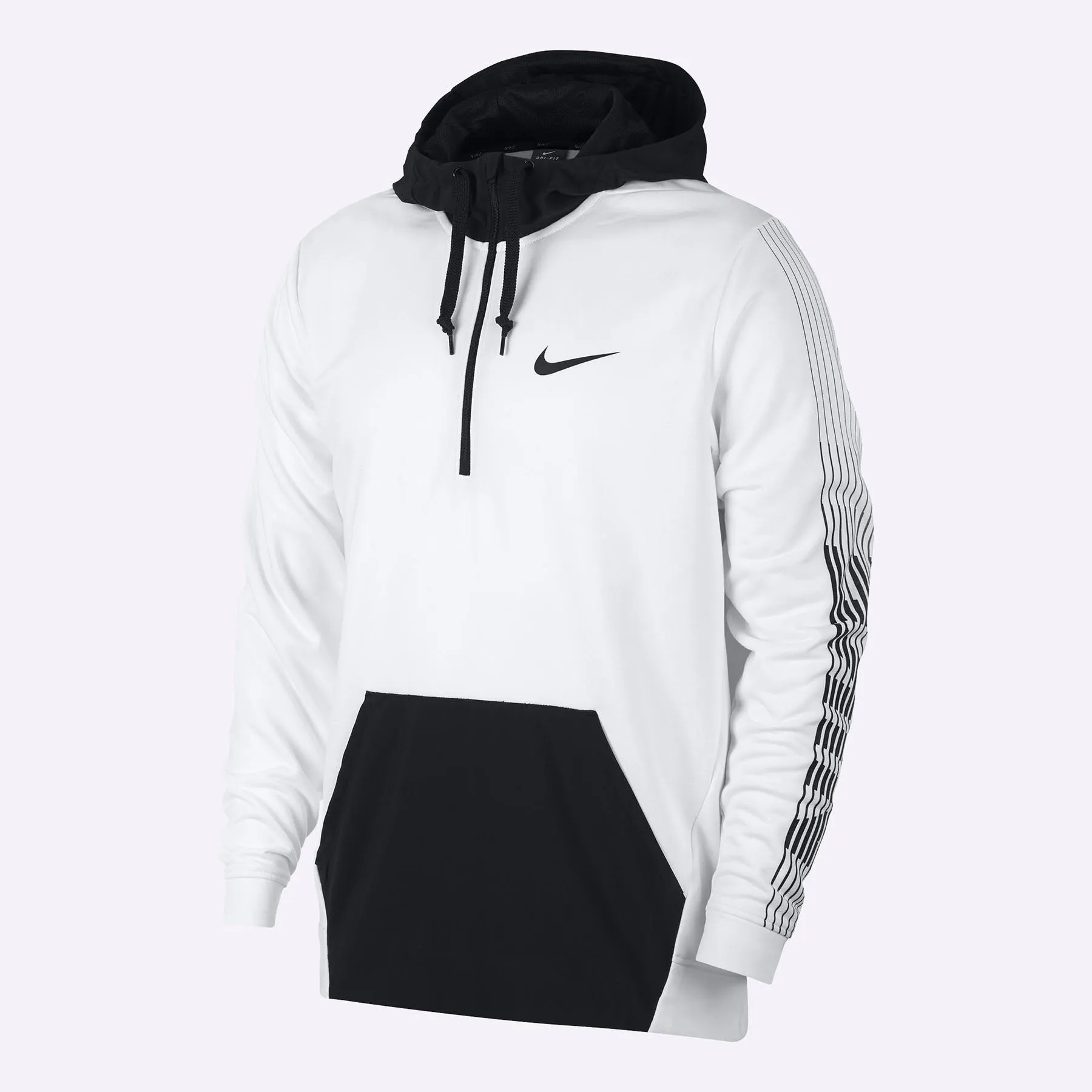 Nike - Dri-FIT Men's Fleece Training Hoodie - White/Black/Black