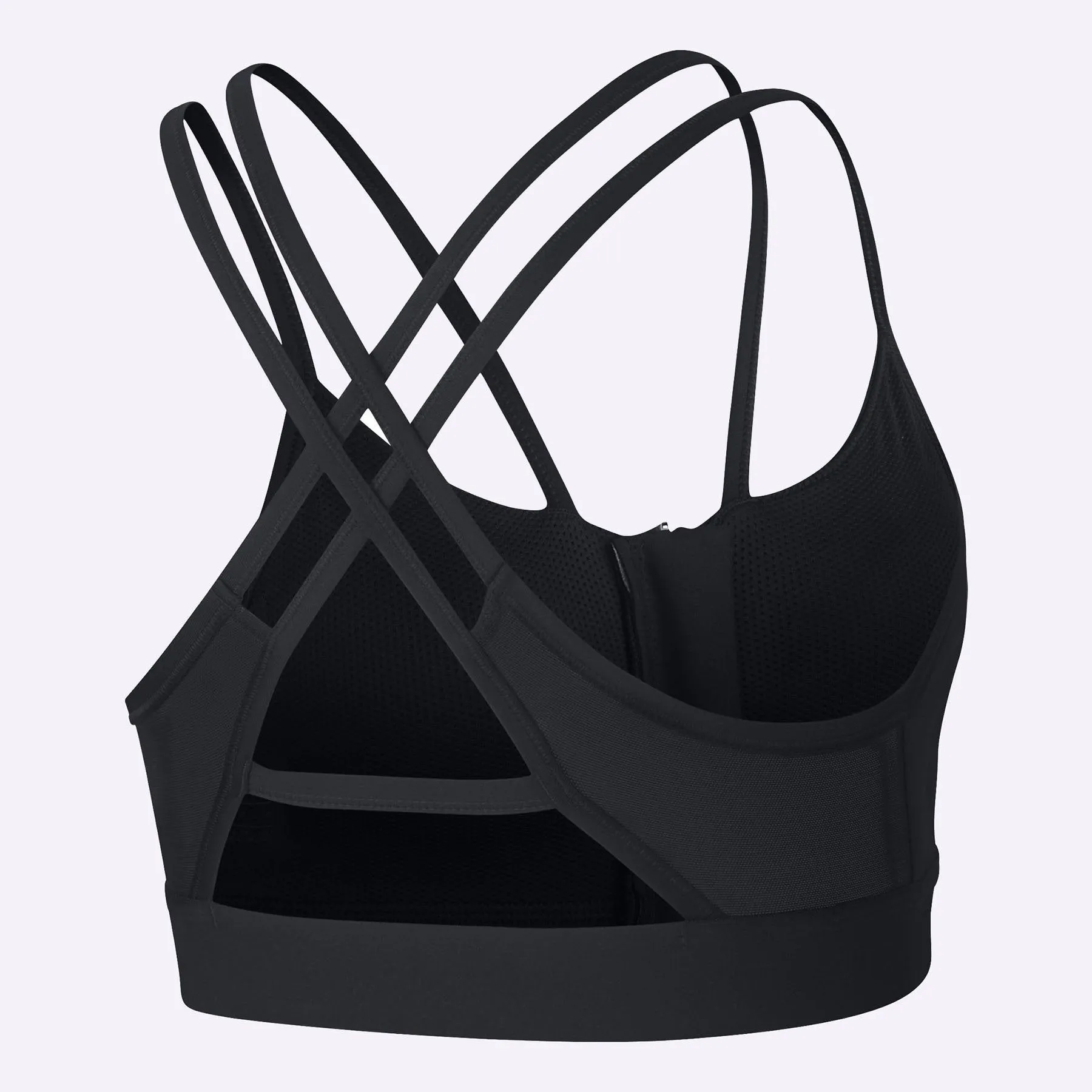 Nike Indy - Women's Zip Light Support Sports Bra - Black/Black/White