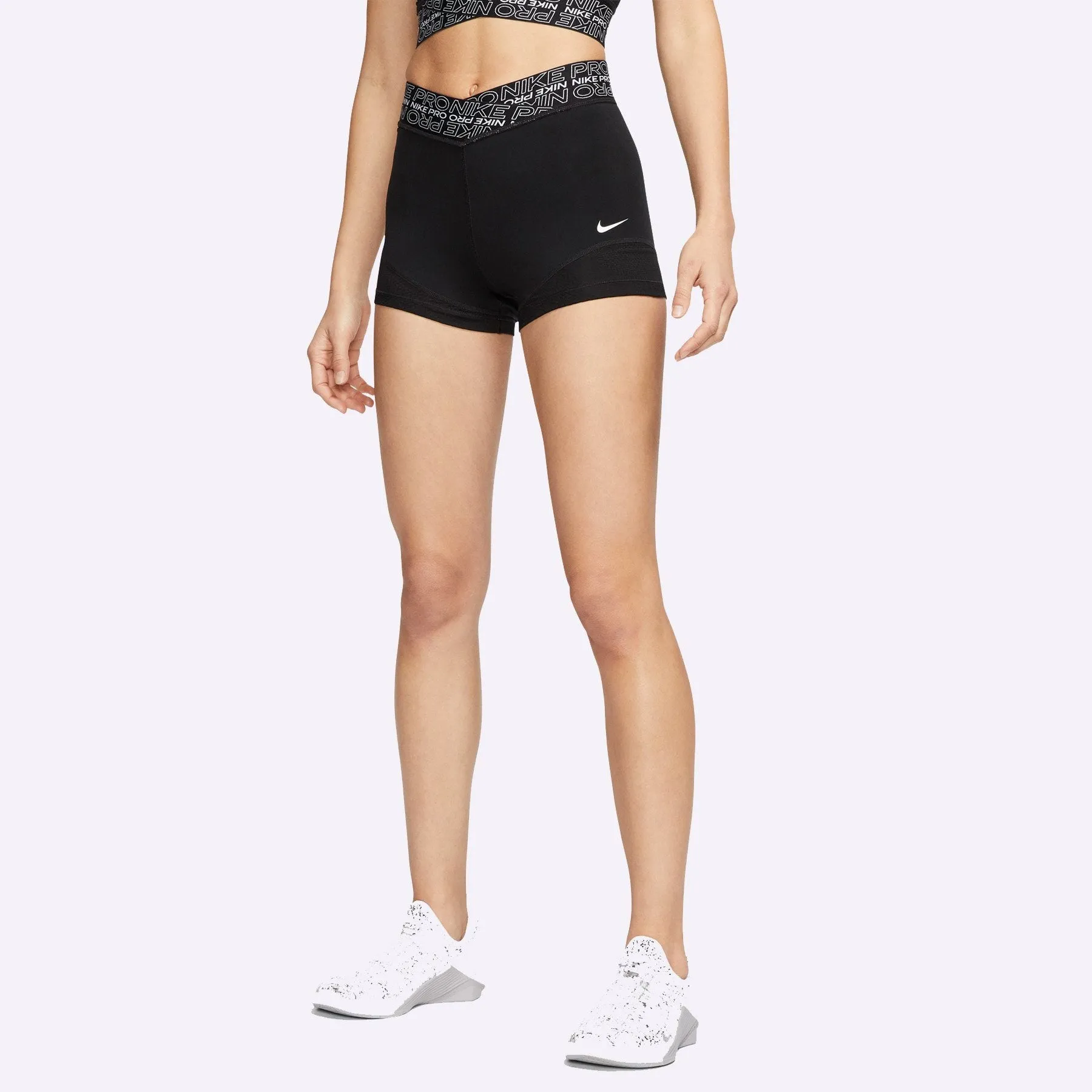 Nike Pro - Women's 3inch Training Shorts - BLACK/WHITE