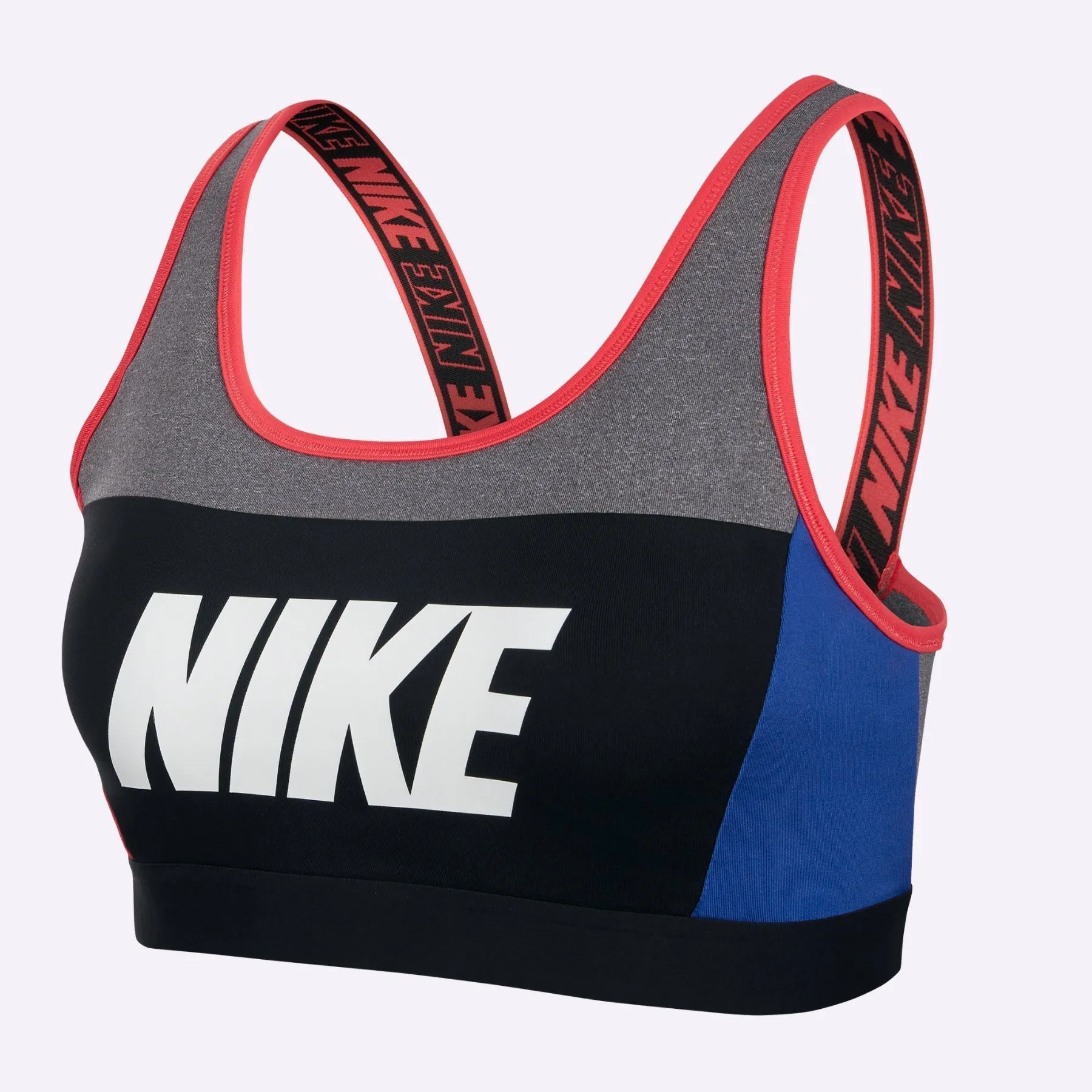 Nike Sport - Women's Distort Classic Medium Support Bra - Carbon Heather/Game Royal/White