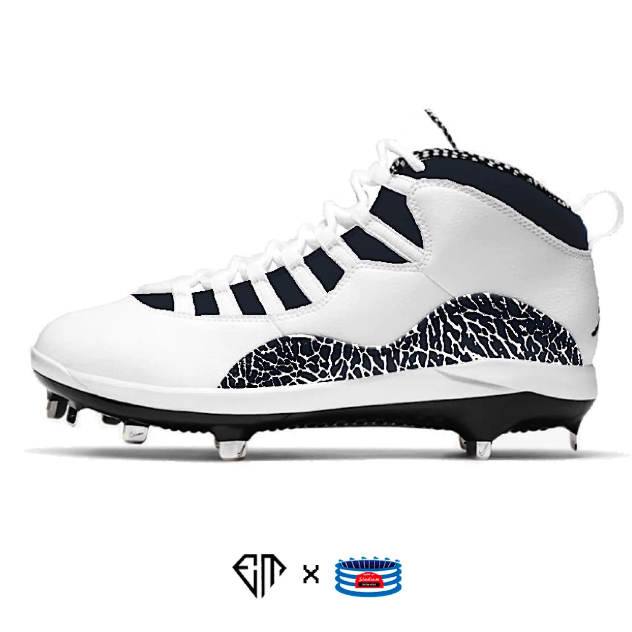 "Black Cement” Jordan Retro 10 Metal Baseball Cleats