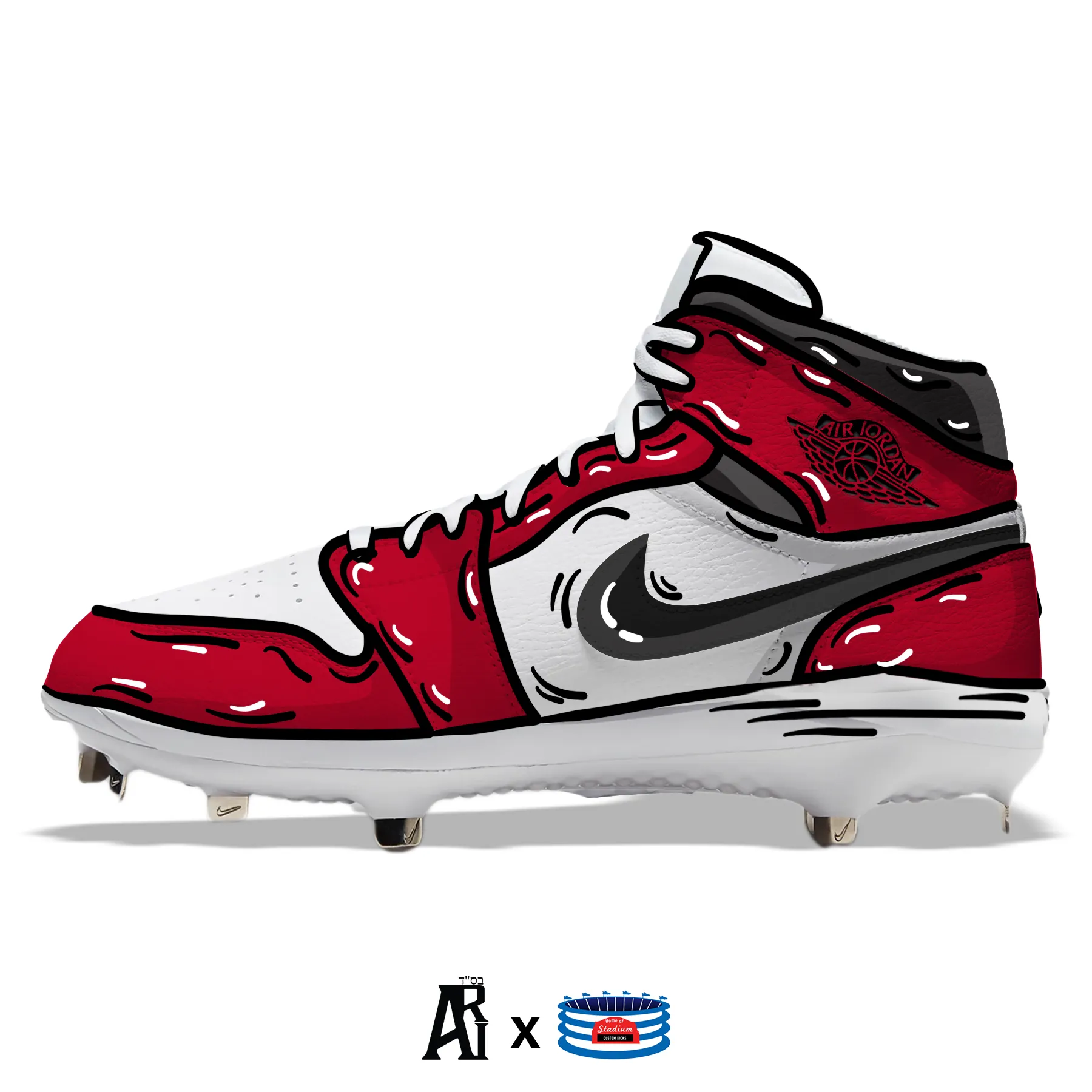 Air Jordan 1 Retro High Cartoon Chicago Cleats