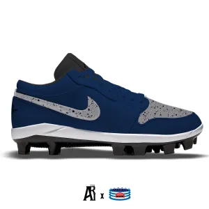 "Navy Blue Cement" Jordan 1 Retro Cleats