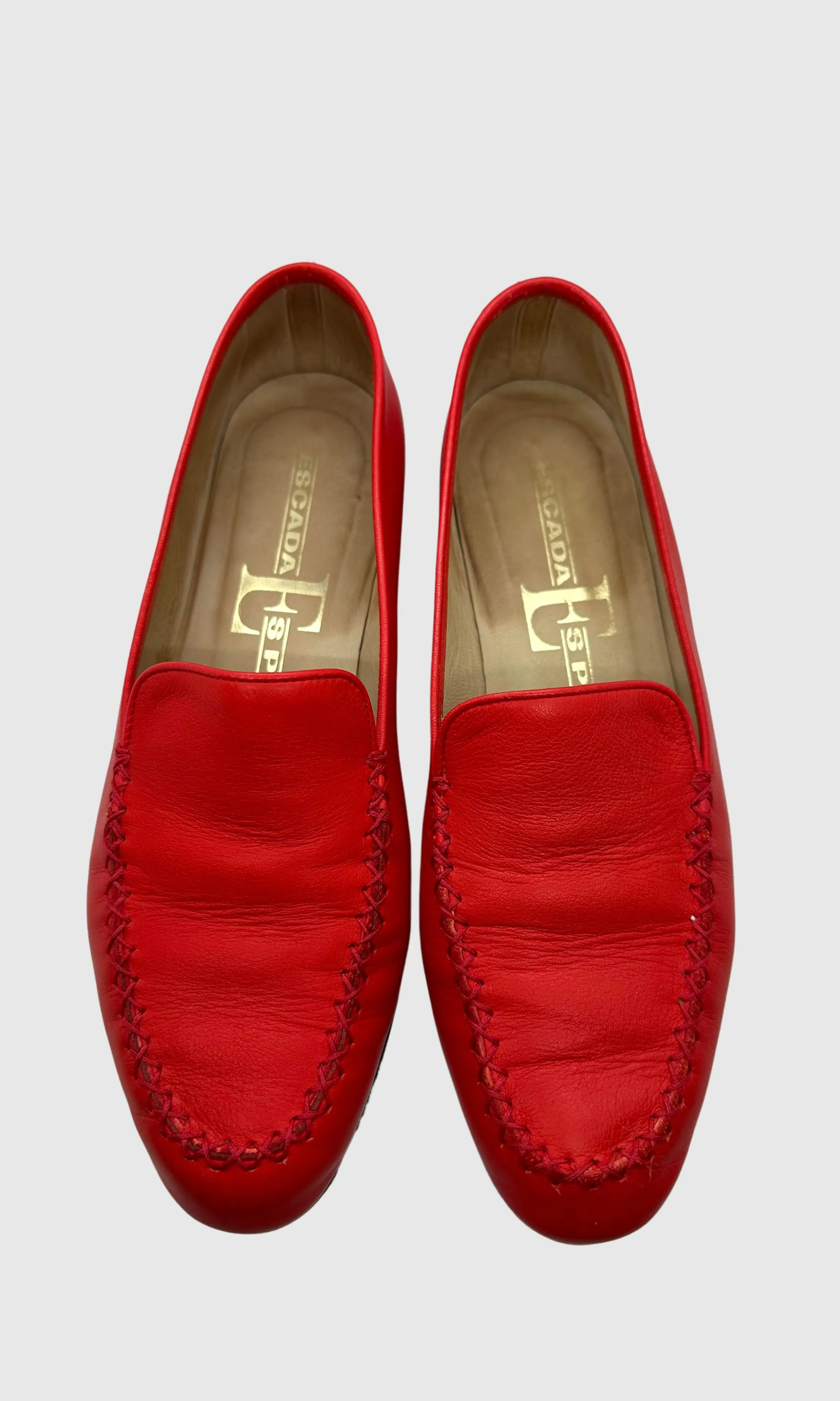 RADIANT RED ESCADA LOAFERS • Women's size US 6.5