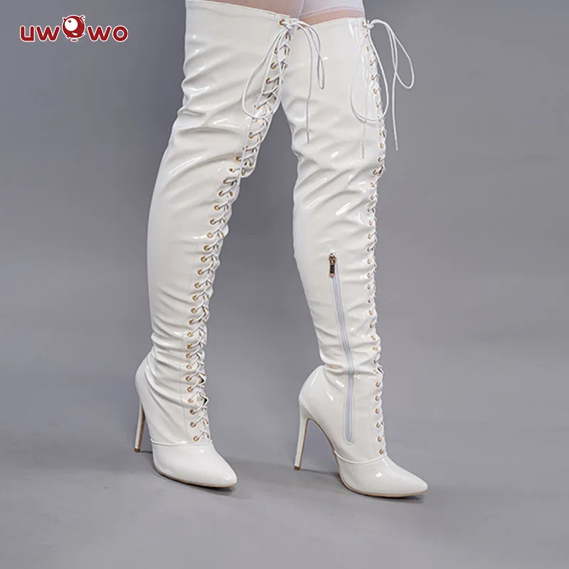 Uwowo Nier: Automata 2B White Wedding Dress Bride Cosplay Costume Shoes