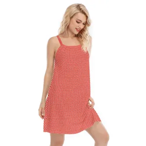 Vampire Art Cottagecore Women's Sleeveless Cami Dress - Red Polka Dot