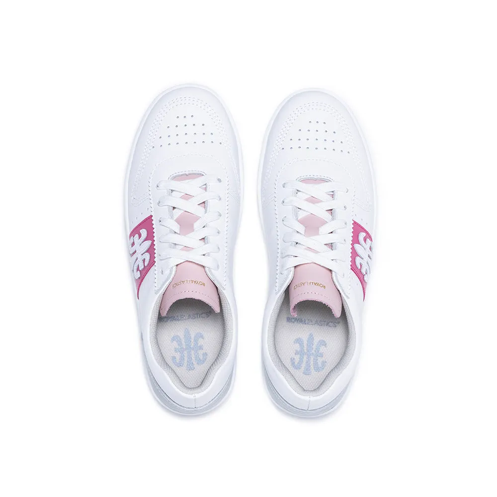 Women's Dreamer White Pink Logo Leather Sneakers 98121-011