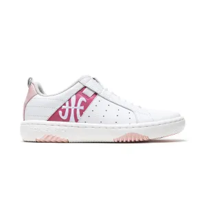 Women's Icon 2.0 White Pink Logo Leather Sneakers 96522-001