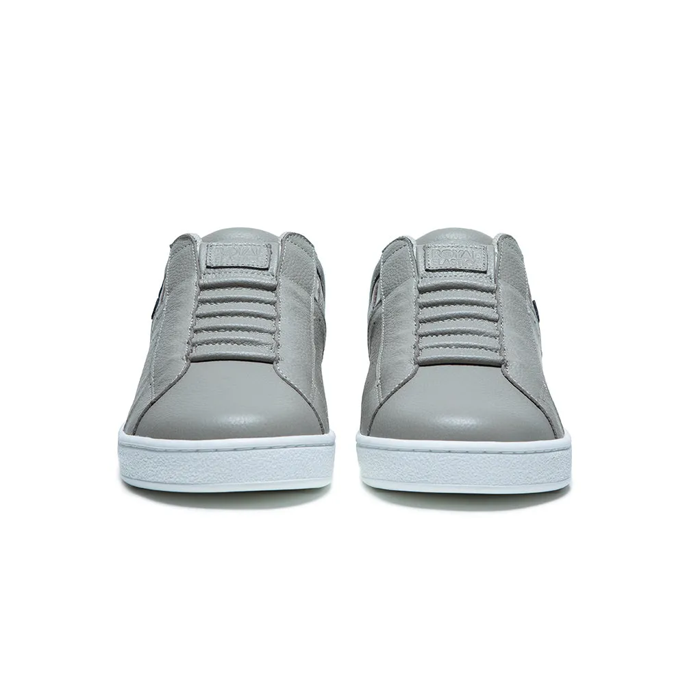 Women's Icon Gray Blue Logo Leather Sneakers 91921-885