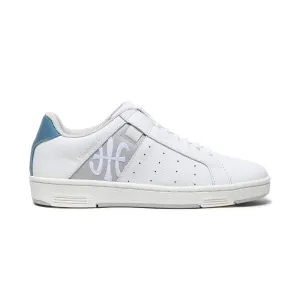 Women's Icon OG White Gray Blue Logo Leather Sneakers 91931-085