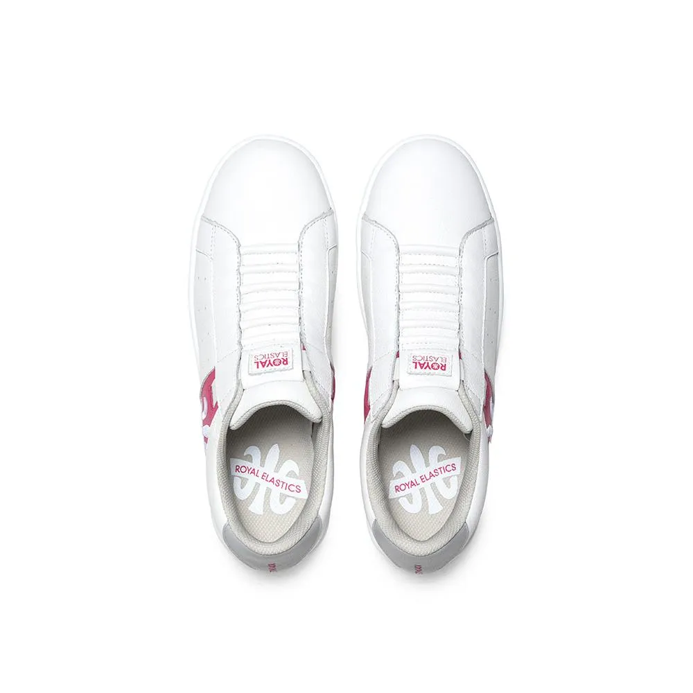 Women's Icon White Hot Pink Logo Leather Sneakers 91912-018