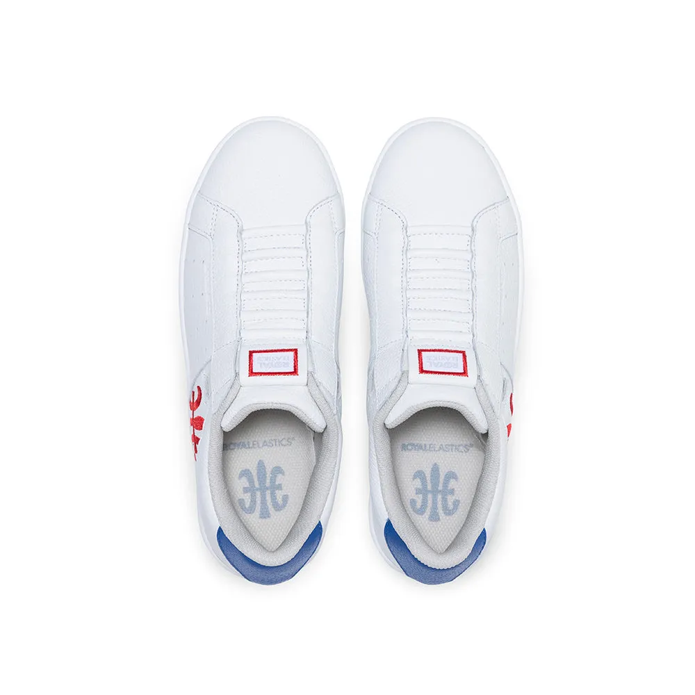 Women's Icon White Red Blue Logo Leather Sneakers 91922-015