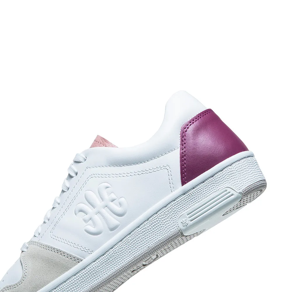 Women's Maker White Pink Red Logo Leather Sneakers 98214-016