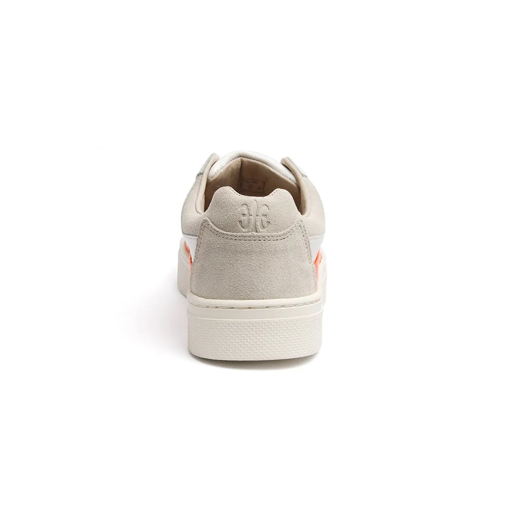 Women's Queen White Orange Leather Sneakers 94291-020